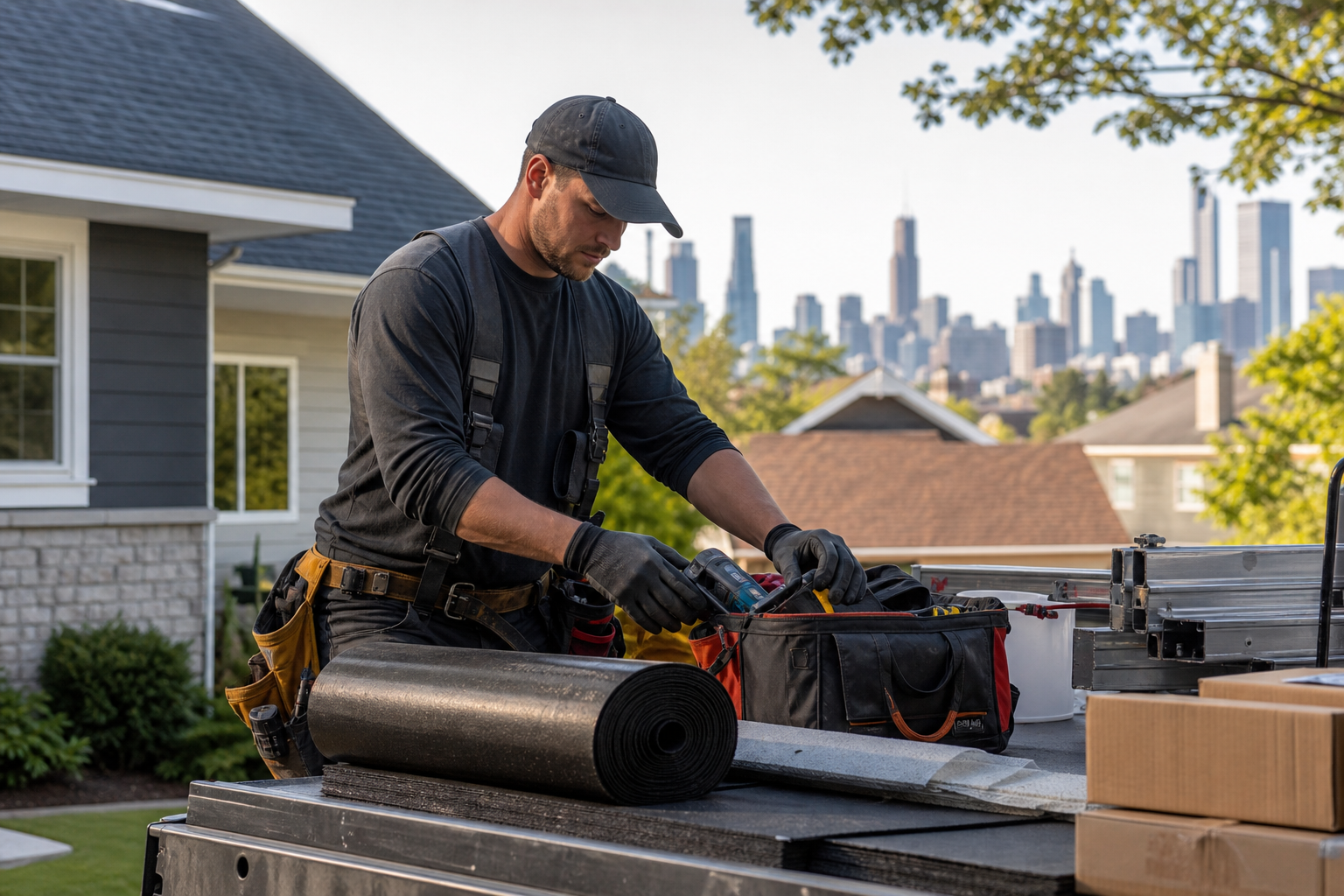 Roofing Services editorial illustration