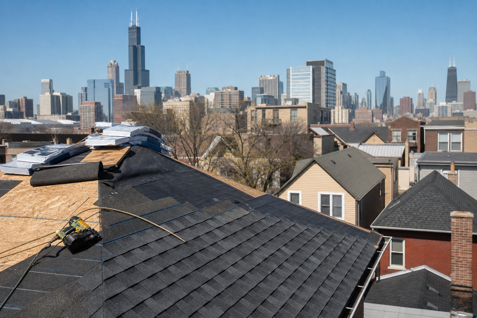 Asphalt shingle roofing in Chicago